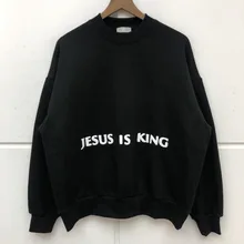 

Kanye West Sweatshirt Cotton Fleece Printed Oversized Men Women 1:1high Quality Grandpa Jesus Is King Fleece Pullover