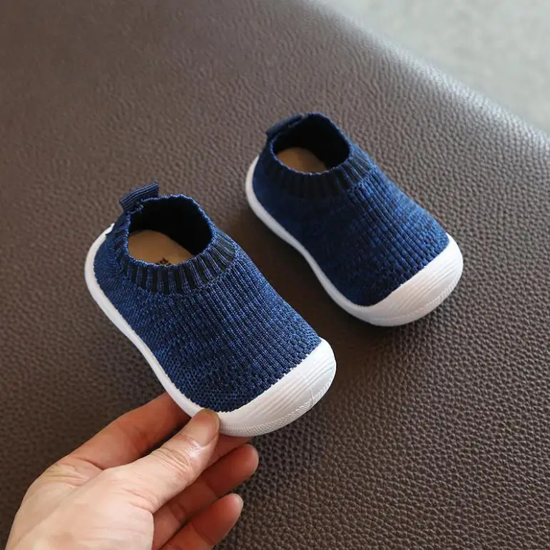 Обувь для маленьких мальчиков и девочек детские Нескользящие вязаные носки обувь для пола короткие носки 16-21 Королевский синий и красный цвет 1901 tx08