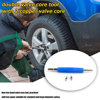 

2pcs Valve Cores Installa Remove Convenient Simple with Dual Head Valve Core Remover Car Air Conditioning Repair