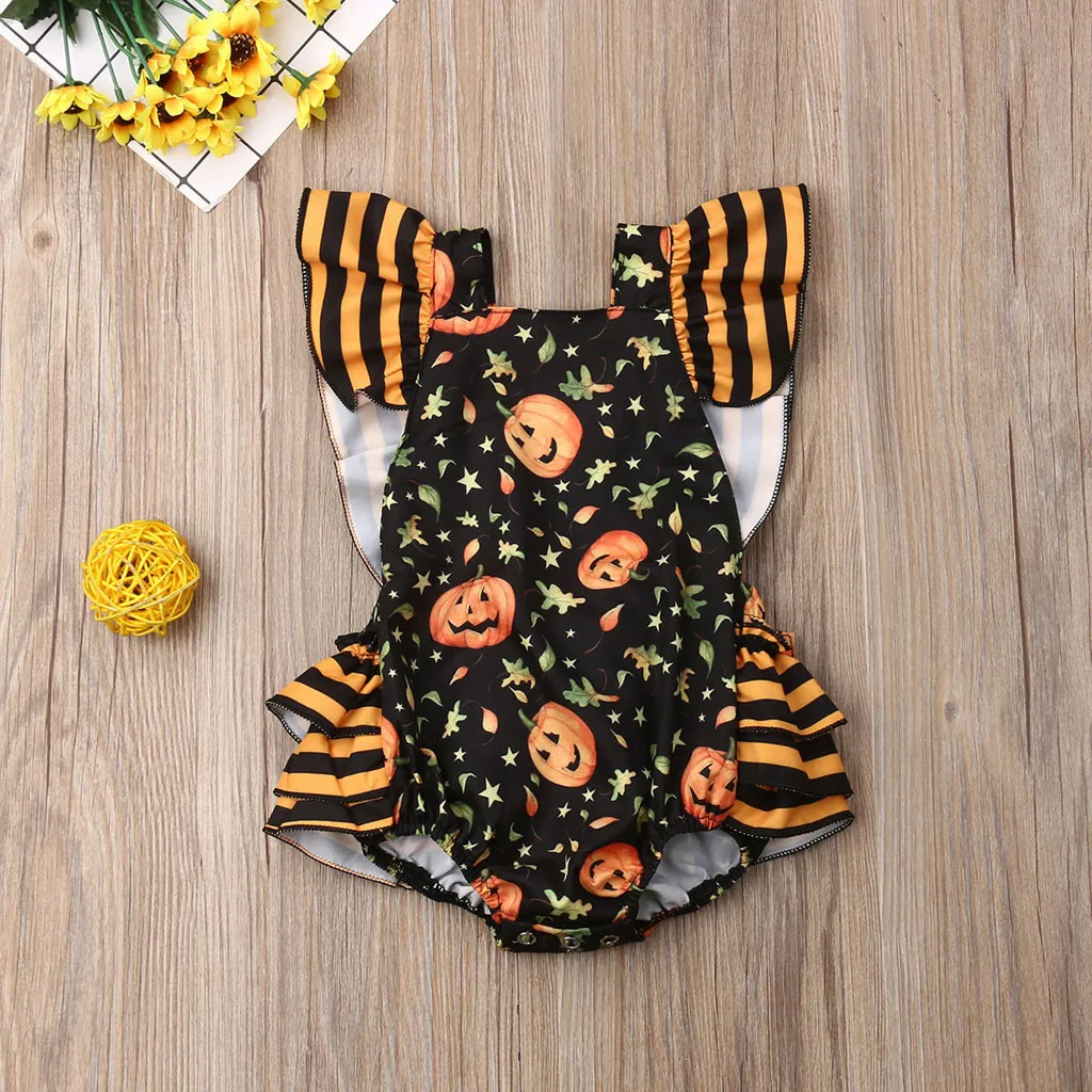 

MUQGEW New Romper Costume For Newborn Infant Baby Girls 2019 New Halloween Pumpkin Romper Clothes Outfits Overalls for children