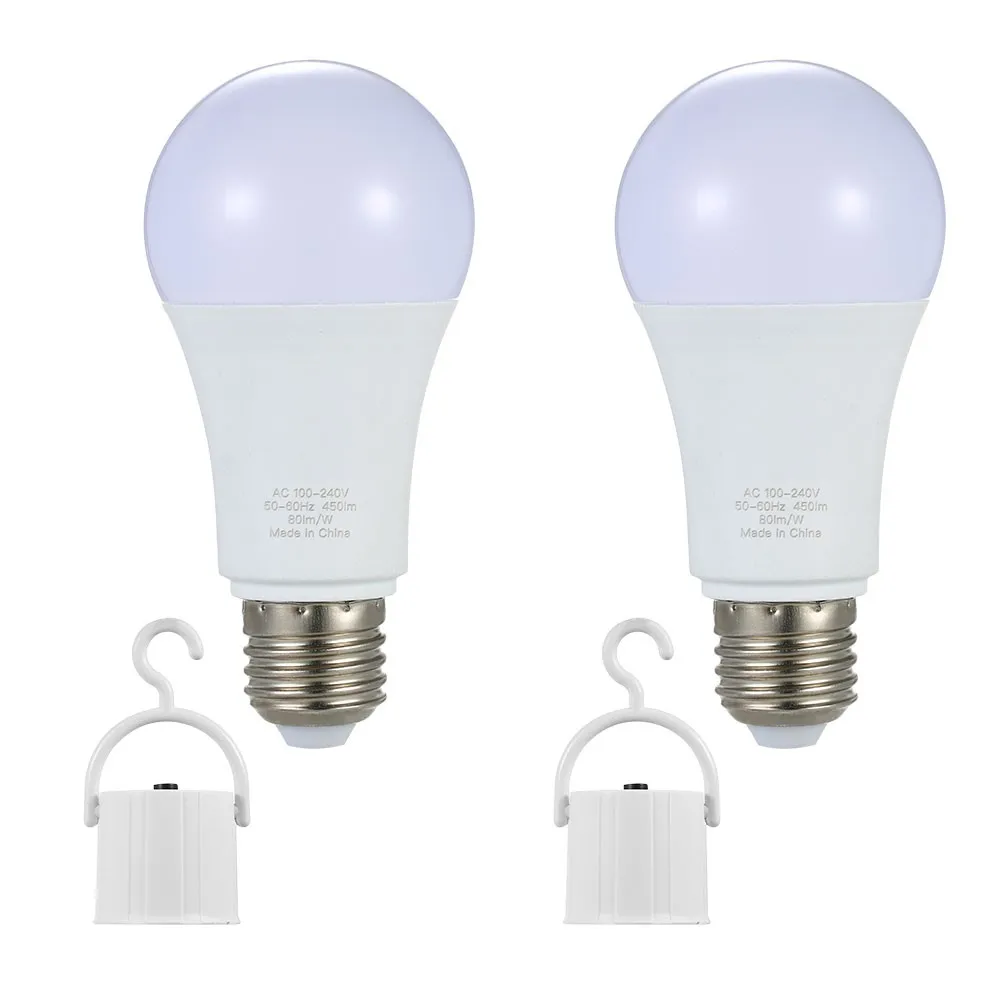NEWKBO 2 Pcs AC100~240V E26/E27 6W Rechargeable Emergency LED Light Bulbs for Camping Garden | Лампы и освещение
