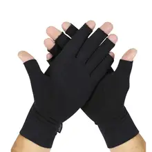 1 пара, женские и мужские хлопковые эластичные перчатки для артрита боли в суставах, перчатки для терапии, компрессионные перчатки с открытыми пальцами, здоровые товары