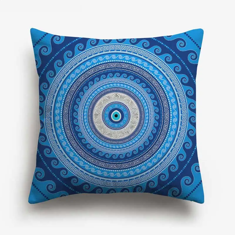 U Hamsa Hand Evil Eye Чехлы для подушек масляная живопись Ислам Арабский Хамса рука Фатимы Mosque льняные наволочки - Цвет: U