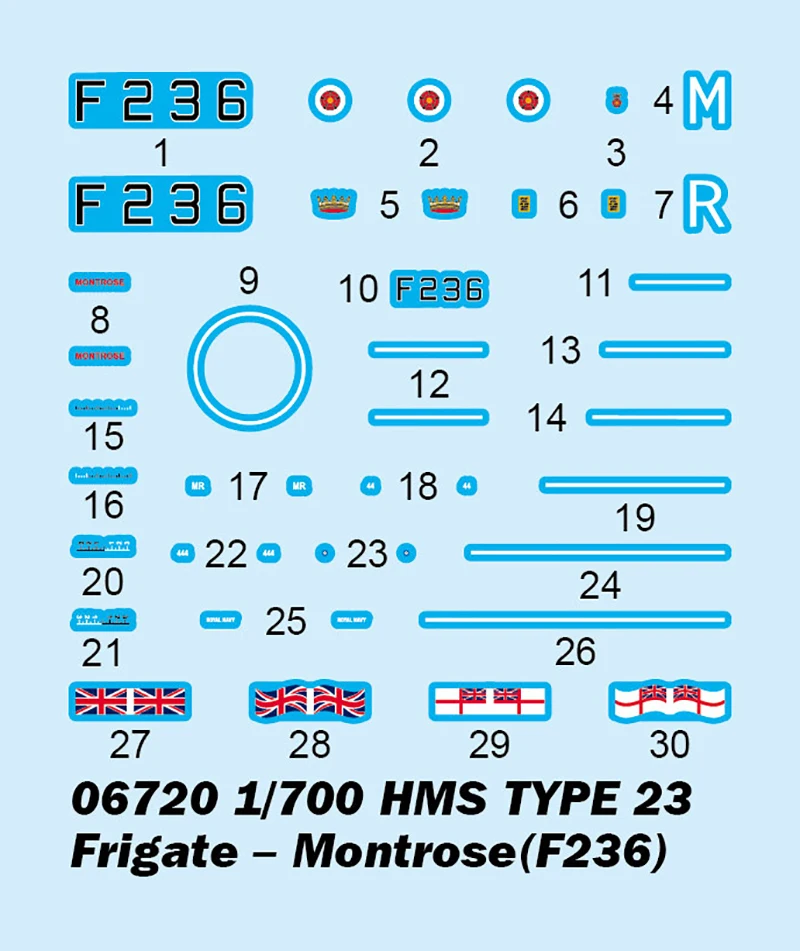 Trumpeter 06720 1/700 HMS Тип 23 фрегат-Монтроза(F236)-масштабный модельный комплект