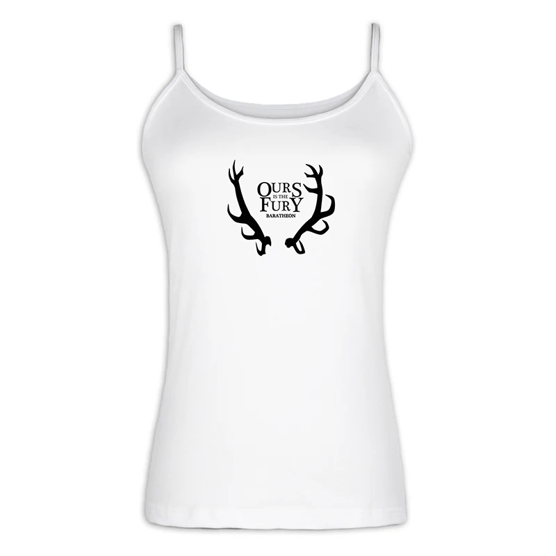 jfSingletS2188W Bucks Game of Thrones House Baratheon of Storm's End Our Is the Fury женский сексуальный жилет, хлопковый топ на бретелях - Цвет: jfSingletS2188W