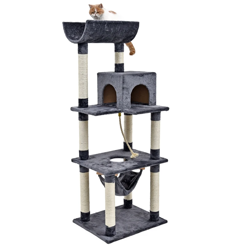 PAWZRoad Когтеточка для кошек дерево скалолазание кошка прыгающая игрушка с лестницей скалолазание рама мебель для кошек Когтеточка#0210