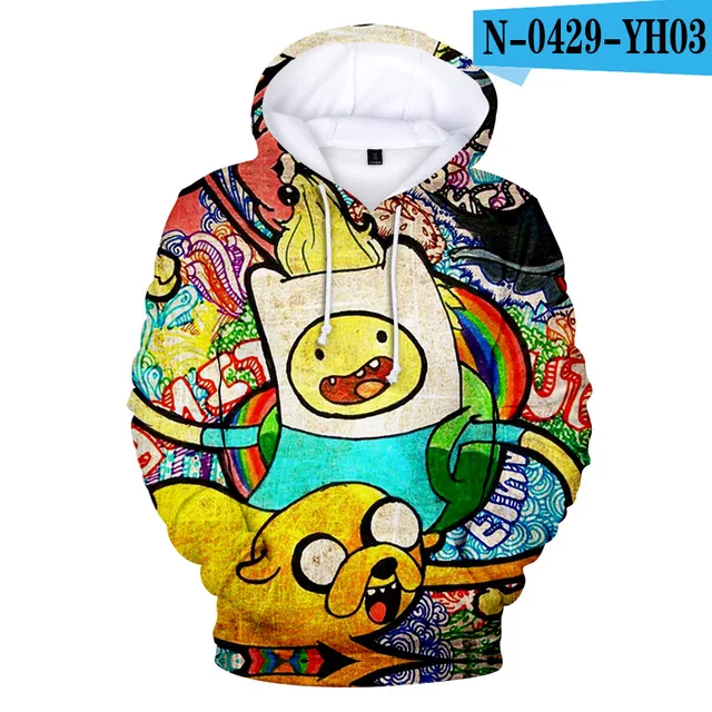 3d-1086 Adventure Time Finn And Jake The Dog Face Hoodie Sweatshirt Men Women Fleece 3D Hoodies Pullover Streetwear Jacket Coat Clothes - Цвет: 3d-1086