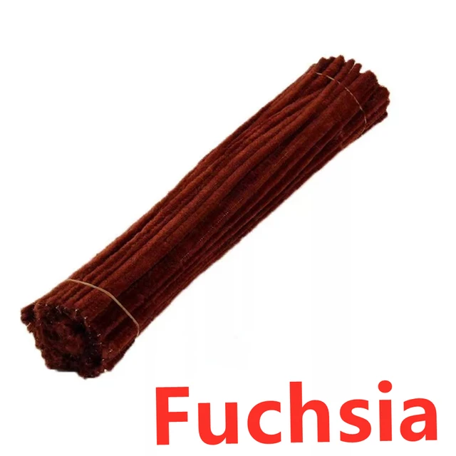 100pcs 30cm Chenille Stems Pipe Cleaners Kids Plush Educational Toy Colorful Pipe Cleaner Toys Handmade DIY Craft Supplies Fuchsia 100Pcs