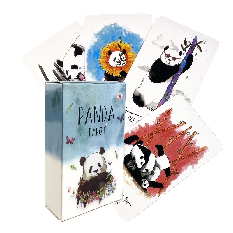 Panda Tarot Deck Leisure Party Table Game High Quality Fortune-telling Prophecy Oracle Cards With PDF Guidebook spanish gold foil tarot cards in box 12x7cm divination deck for beginners with 2 languages paper guidebook toro taro