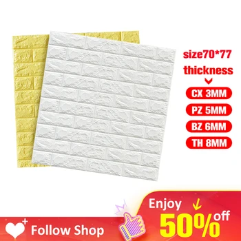 

Wallpaper Waterproof anti-collision Selfadhesive waterproof 3D wallpaper Brick Home Decor wall Washable foam soft pack dropship