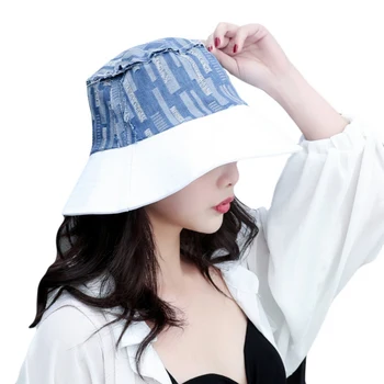 

Outdoor Breathable Bucket Hat Women Summer Cotton Retro Bob Caps Dome Panama Cap Ladies Brim Sunshade Beach Hat