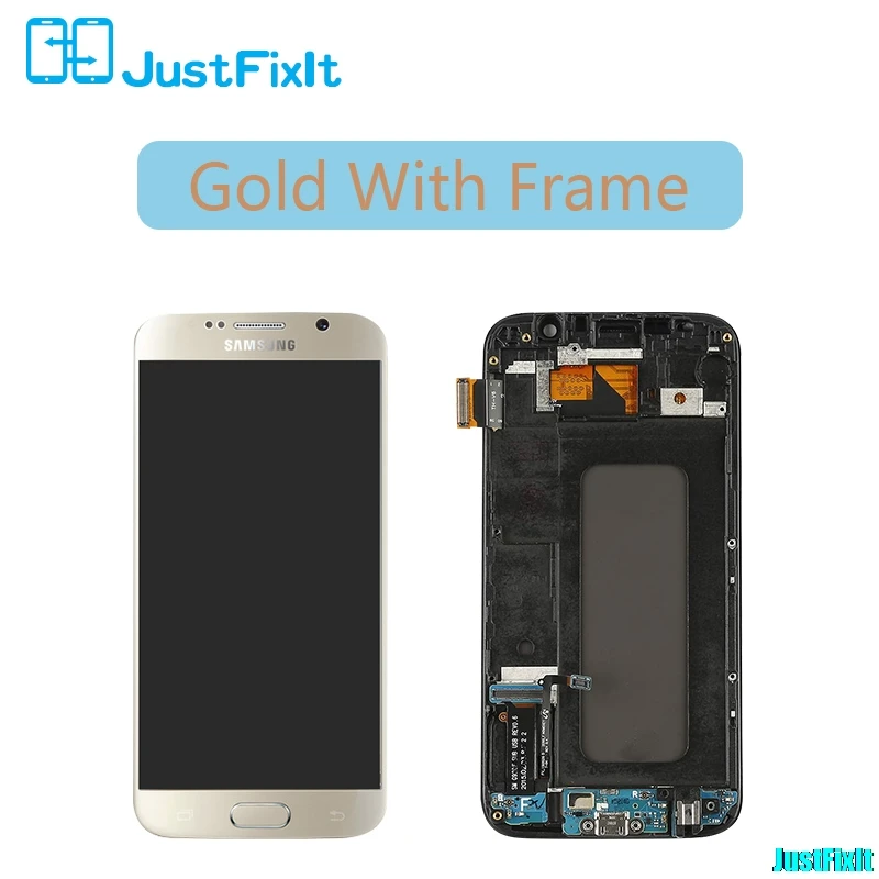Протестированный супер amoled для samsung Galaxy S6 G920F ЖК-дисплей горящий в тени кодирующий преобразователь сенсорного экрана в сборе+ передняя рамка