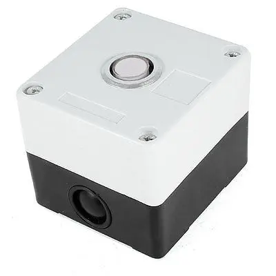 

DC 24V Warm White Light SPDT 5 Pin Soldering Latching Push Button Station Box