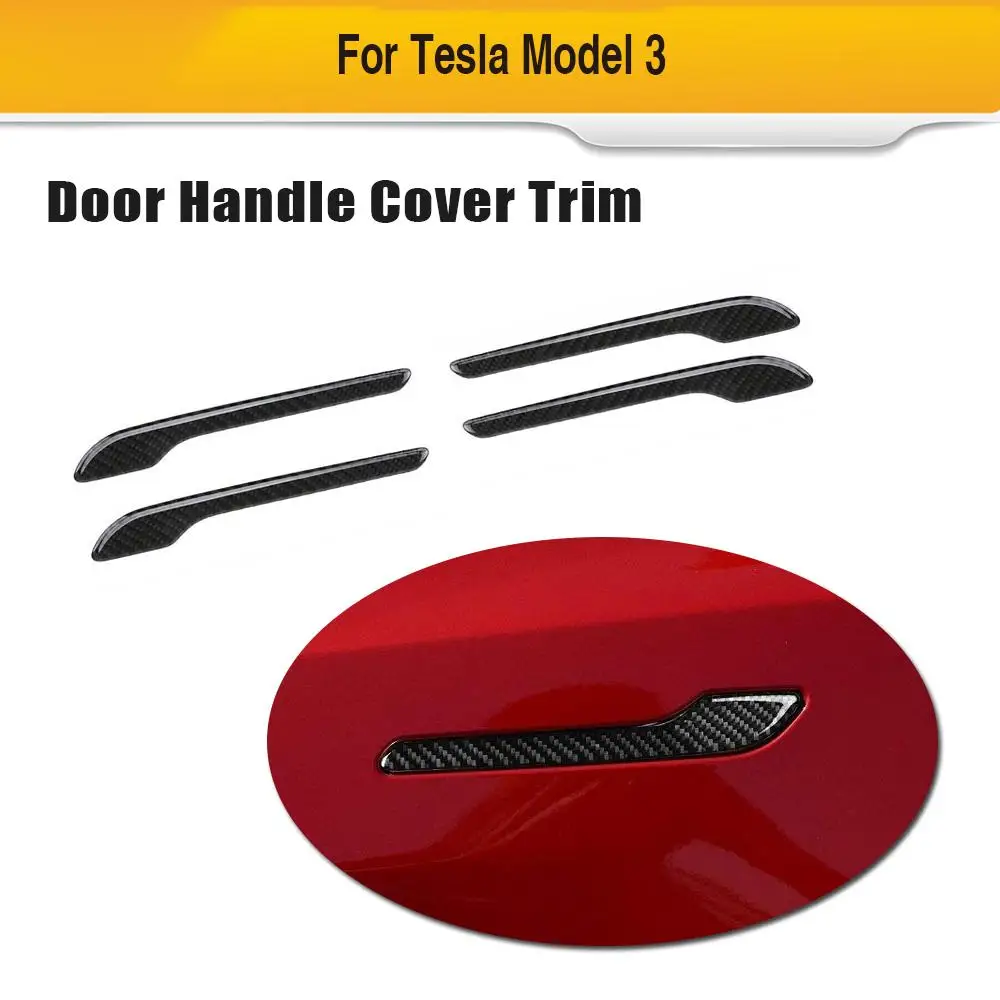 

Carbon Fiber Car Side Door Handle Cover Trim For Tesla Model 3 2017-2019 Carbon Fiber Car Air Vent Cover Trim Sticker