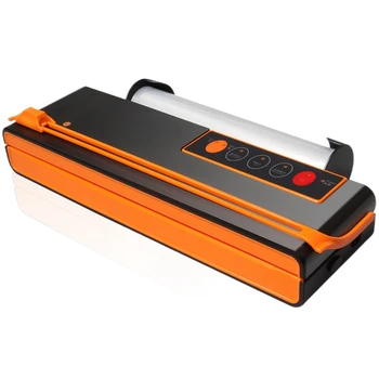 

Vacuum Sealing Machine Wet And Dry Machine Dual-Use Automatic Vacuum Packaging Household Sealing Machine-Orange + Black Eu Plug