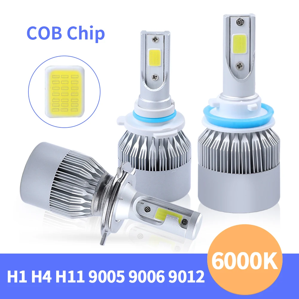 2 шт 12V C6 светодиодная h7 Авто светодиойдный налобный светильник комплект H4 лампы