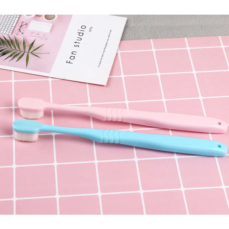 Ультратонкая бамбуковая зубная щетка плотная щетина зубной щетки портативная Мягкая зубная щетка для волос щетки для чистки полости рта инструменты для ухода - Цвет: pink