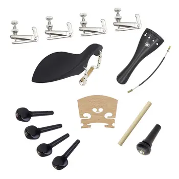 

Violin Parts Tailpiece Pegs Chinrest Maple Bridge Endpin Tuner Tail Gut Set For 4/4 Ebony Violin Parts & Accessories