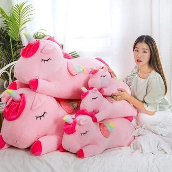 

25-100cm Giant Size Unicorn Plush Toy Soft Stuffed Cartoon Unicorn Dolls Animal Horse High Quality Girl lover Birthday Gift