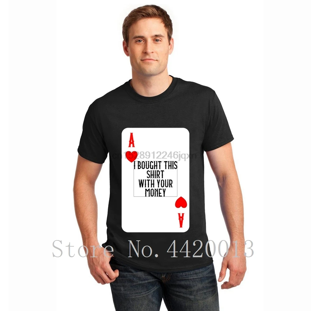 Футболка с короткими рукавами европейский размер S-3xl ace card poker надписью против