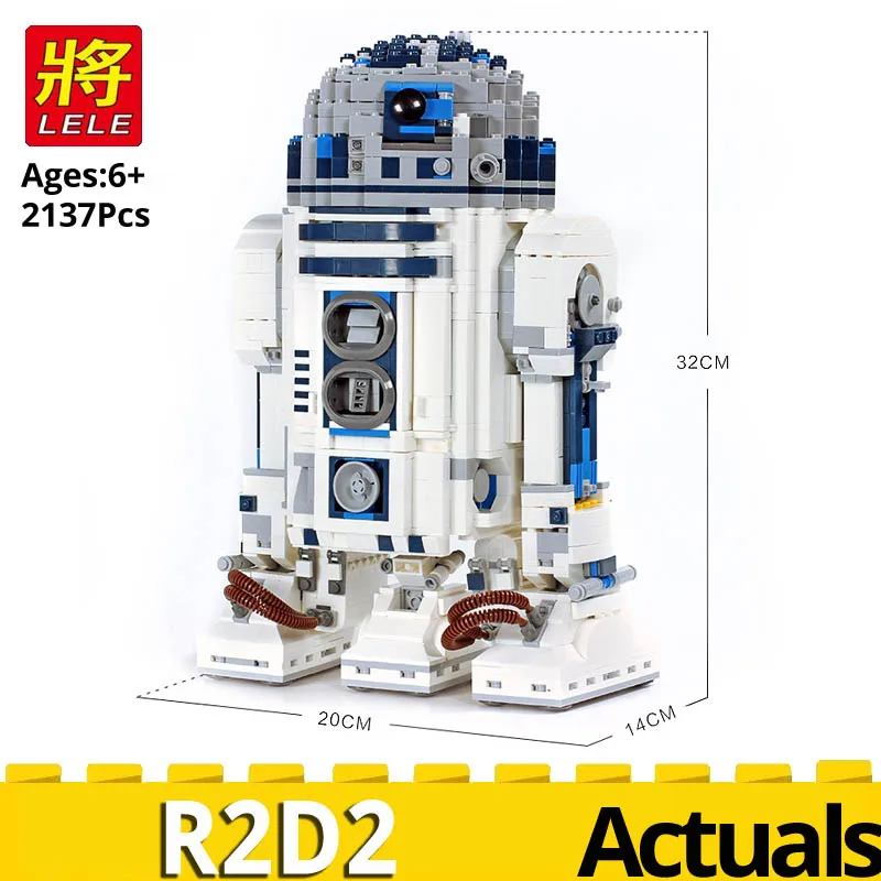 

lele Star Plan Series 35009 The R2D2 Robot Building Blocks compatible with lepinblock 10225 Brick birthday gift Educational toys