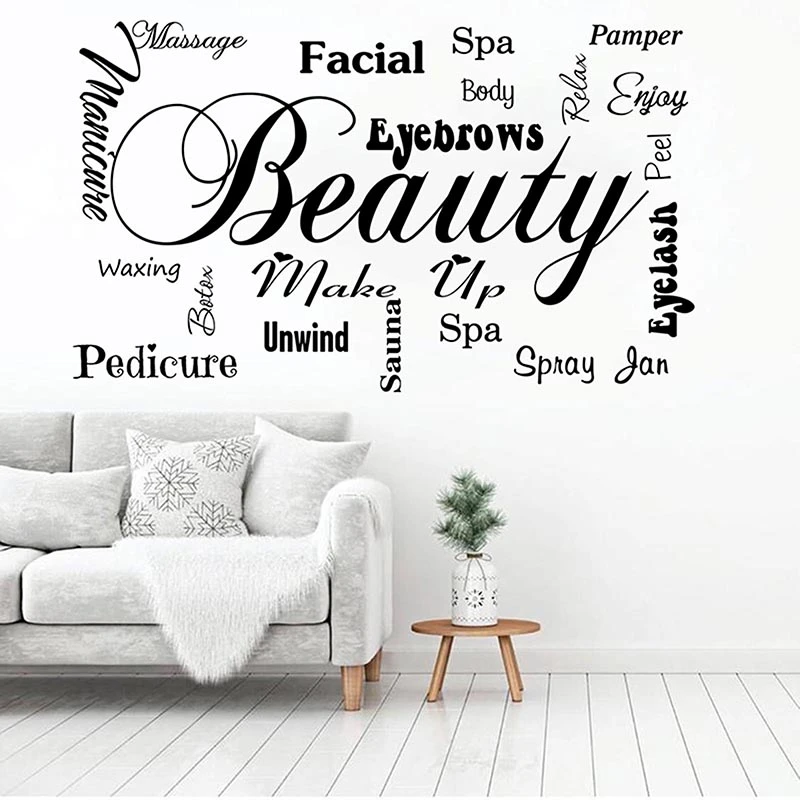 Autocollant Mural En Vinyle Pour Salon De Beaute Design Fantaisie Citation Decoration Pour Salon De Beaute Aliexpress