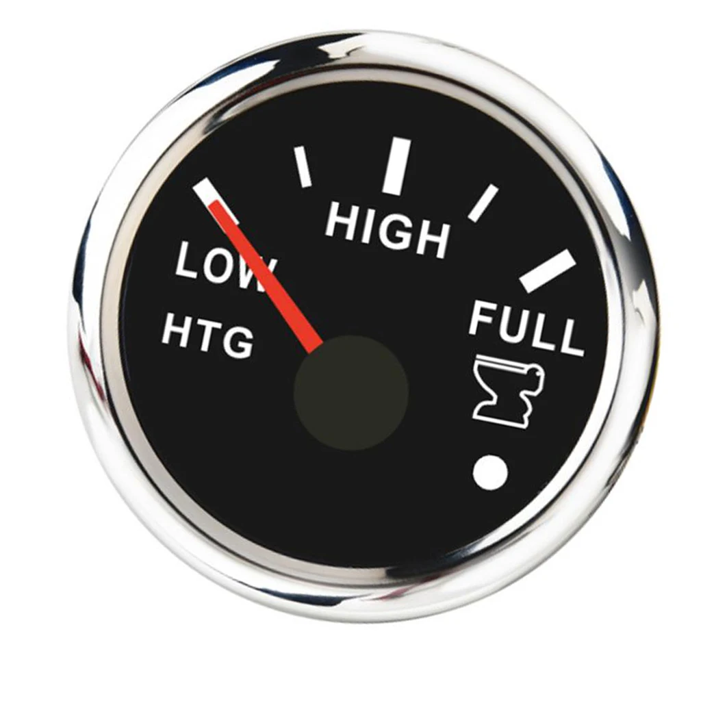 Marine Water Level Gauge, Electric Dash Mounted Sewage Gauge (0 to 190 Ohm's) - Black Dial