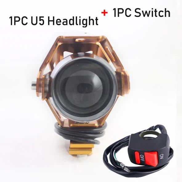 Gold Color 1Set Яркая лампа для мотоцикла Светодиодный точечный светильник DRL U5 мотоциклетные фары светодиодный световая лампа 12 В 125 Вт яркий светодиодный светильник - Цвет: Gold Color 1Set
