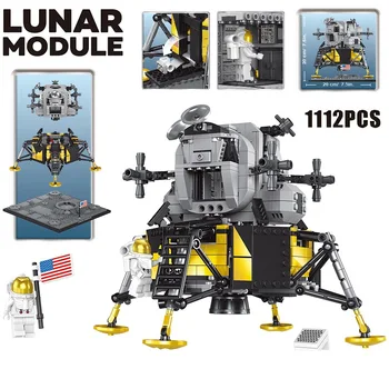 

New Creativity Series 1112pcs Lunar Module Apollo 11 Building Block Set Toys Space Type Model DIY Brick Toys For Boys Children