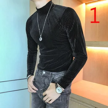 

Tide brand 2019 autumn long-sleeved t-shirt v-neck sweater male Korean version of self-cultivation 9736