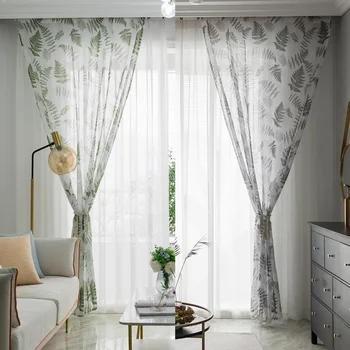 

Floral Sheer Curtains For Living Room Bedroom Curtains For Kitchen Printed Tulle For Curtains Drapes Door Fabric