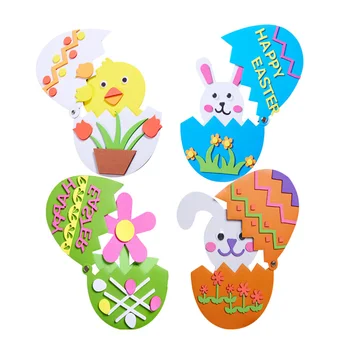 

4PCS Easter DIY Material Kit Out of Shell Easter Egg Material Kit Creative Handmade Eater Egg Material Kit Funny DIY Easter Egg
