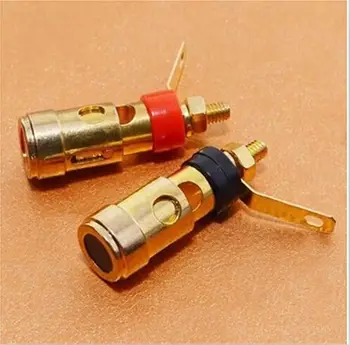 

gold-plated screw-type spring terminal push-wire terminals speaker amplifier red and black terminal