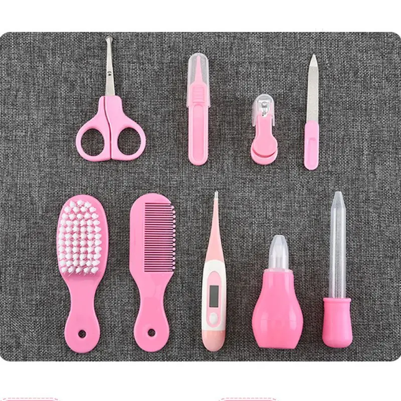 9 pcs/Set Baby Care Set Infant Grooming Kit Newborn Combing Care Safety Cutter Nail Care Set Nursery Baby Healthcare Kit