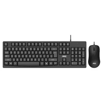 

AOC KM150 104 Keys USB Wired Keyboard 600 DPI Computer Ergonomic Keyboards Mouse Combo Set Gaming Mice for Ofiice Home