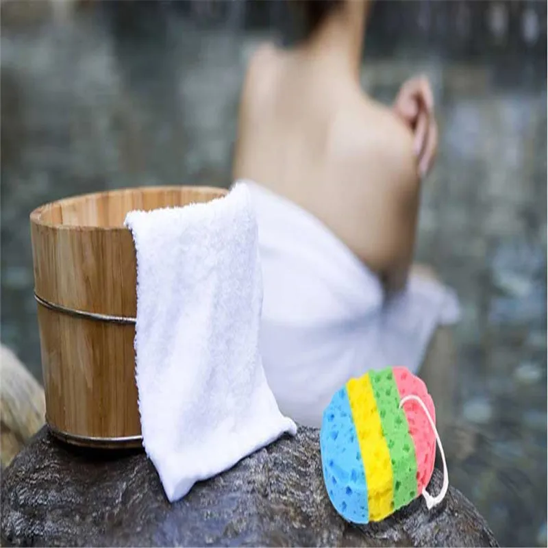 4 цвета мячи для ванны, сетчатые кисти, губки, аксессуары для ванной, натуральная губка для тела, сухая кисть для отшелушивания, оборудование для чистки