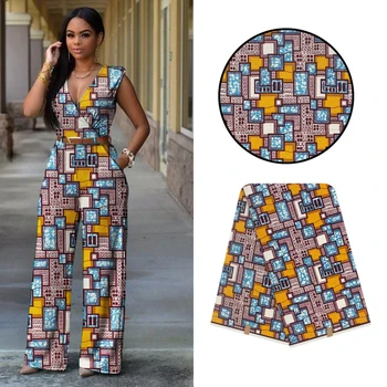 

Latest African Fabric Ankara Wax Textile/Kitenge/Pagnes for African dress 100% Cotton 6 yards Y-441