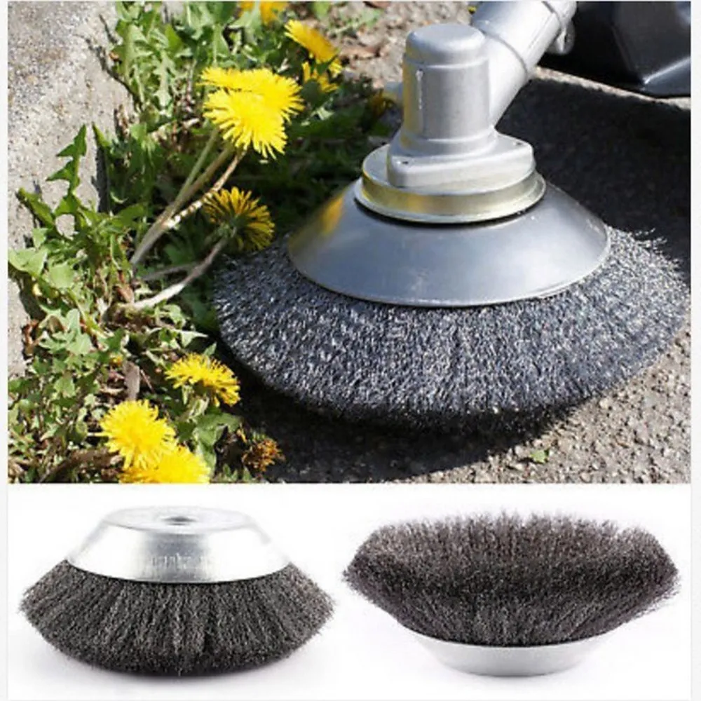6/8inch Steel Wire Wheel Garden Weed Brush Lawn Mower Grass Eater