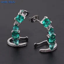 MHS. SUN, Ретро стиль, AAA циркон, ювелирное изделие, модные женские серьги-гвоздики, Золотой/Серебряный цвет, вечерние серьги с кристаллами для женщин, подарок, 1 пара