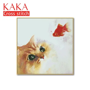 

Cross stitch kits,Embroidery needlework sets with printed pattern,11CT-canvas for Home Decor Painting,Animals Full NCKA076