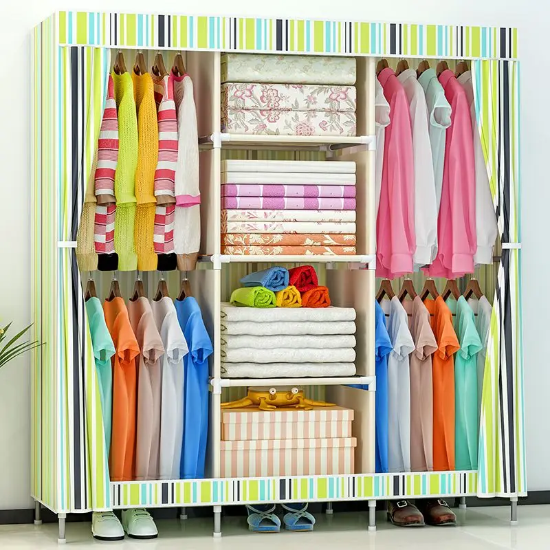DIY шкаф из нетканого полотна шкаф складной портативный шкаф для хранения одежды мебель для спальни - Цвет: 2