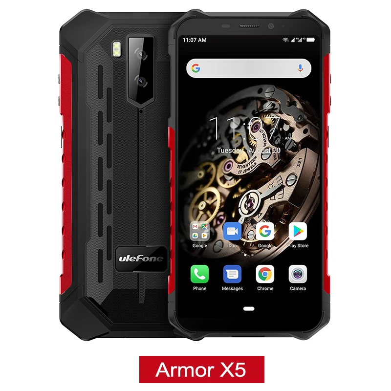 Смартфон Ulefone Armor X5 MT6763 Восьмиядерный IP68 Водонепроницаемый Android 9 разблокировка лица 3 ГБ 32 ГБ OTG NFC 4G LTE глобальная Версия Телефона - Цвет: Armor X5 Red