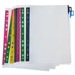 A4 чистого белого цвета, доступен в 5/10/20 листов мягкий Пластик индексный разделитель 11 отверстий этикетка портфель для документов вяжущих