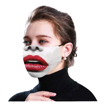 

1PC Adult Printed Mask + 2PCS Filters Breathable Washable Fabric Mask Reusable Cotton Face Cover Women Men Mascarilla Lavable