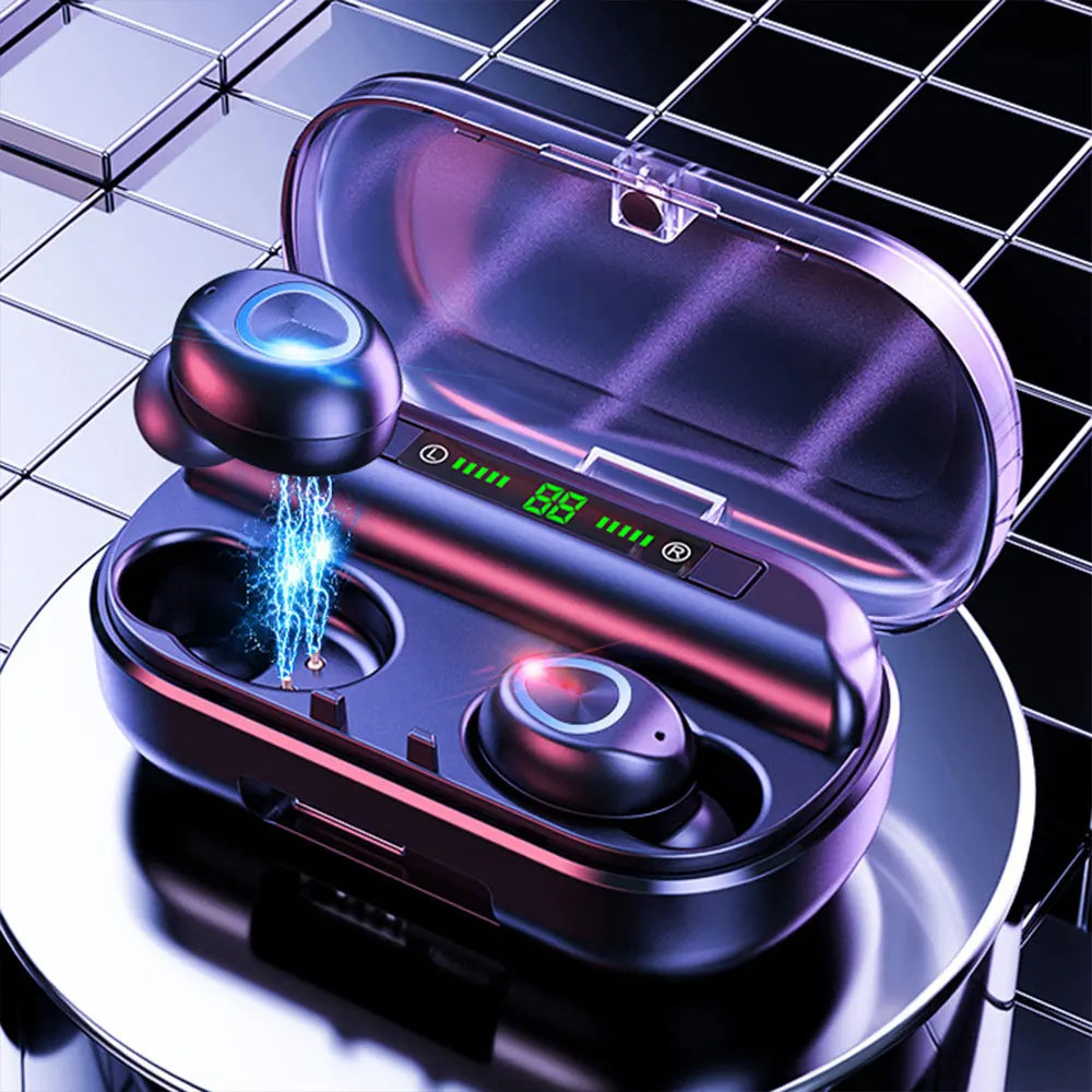 V10 V5 0 Bluetooth Stereo Earphone Wireless Waterproof Touch Earbuds Headset Battery LED Display Type c Charge Case earbuds