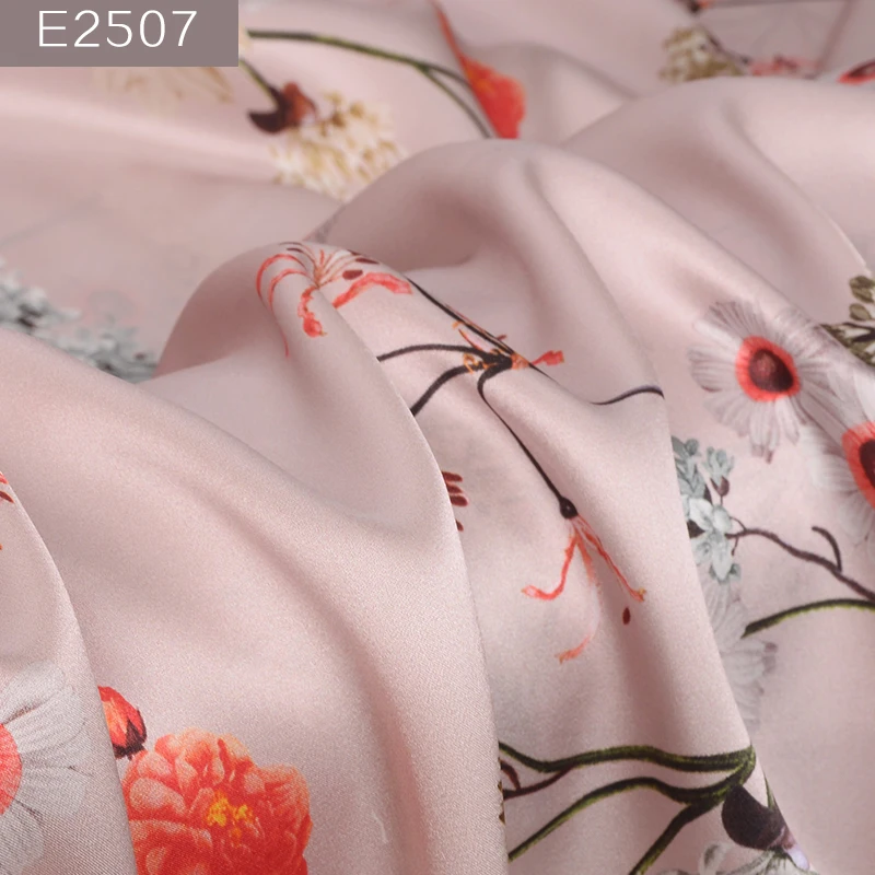 Hysk Murni Sutra Kain Satin Padang Rumput Antik Motif Bunga Charmeuse Mulbery Real Silk Duchess Kain Yard Untuk Gaun Shirte2507 Kain Aliexpress