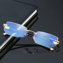 Дальнозоркость+ 1,0+ 1,5+ 2,0+ 2,5~ 4,0 Алмазная резка очки для чтения защита от синего излучения без оправы диоптрий очки пресбиопические очки