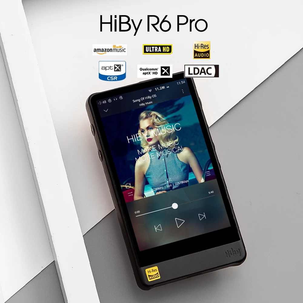 HiBy R6Pro Aluminum Alloy Android HiFi Lossless HiRes Music Player Dual ESS9028/WiFi/AirPlay/Bluetooth/LDAC/DSD/aptX/MQA/Tidal
