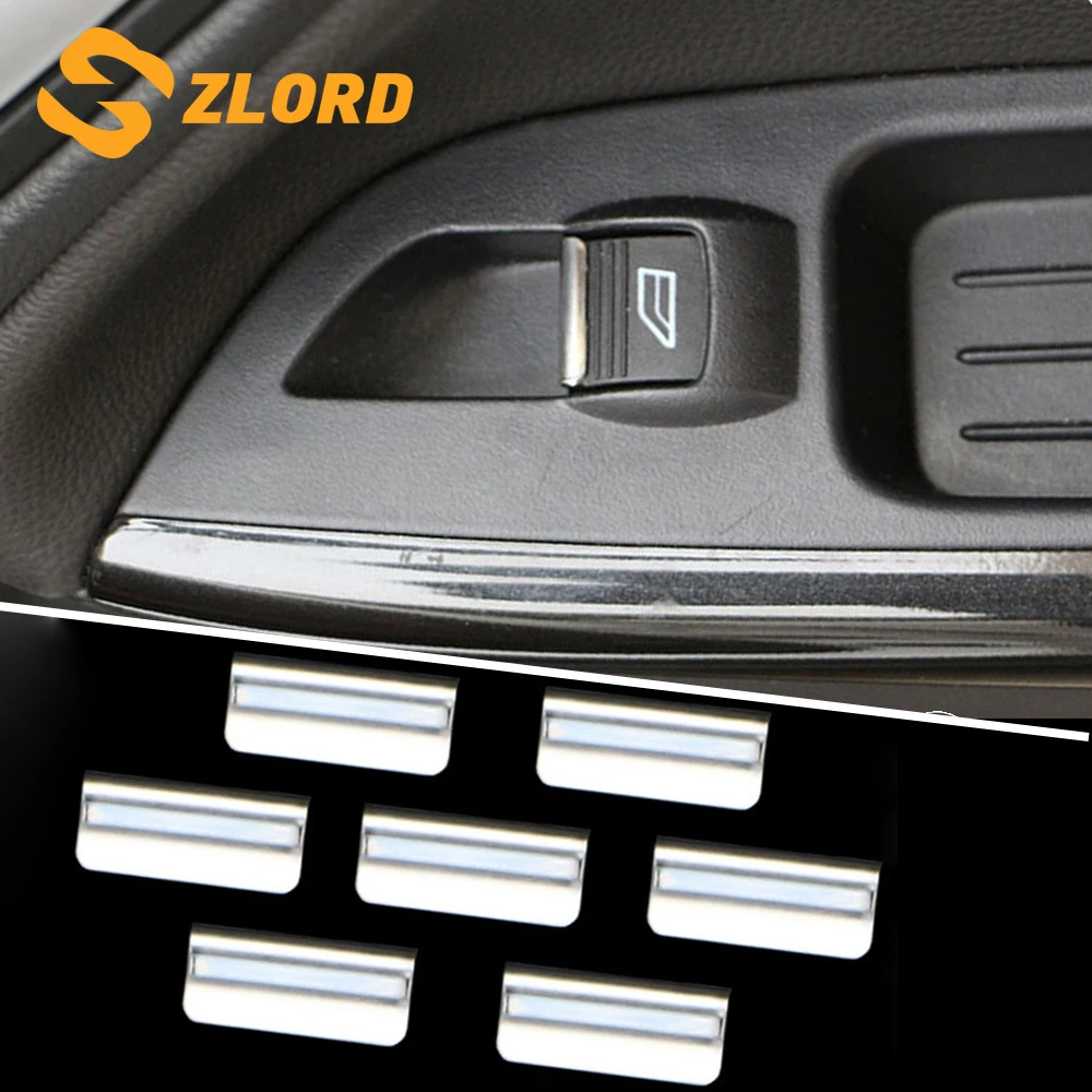 

Zlord Car Styling Stainless Steel Window Lift Buttons Sequins Trim Sticker for Ford New Focus 3 4 MK3 MK4 Parts Accessories