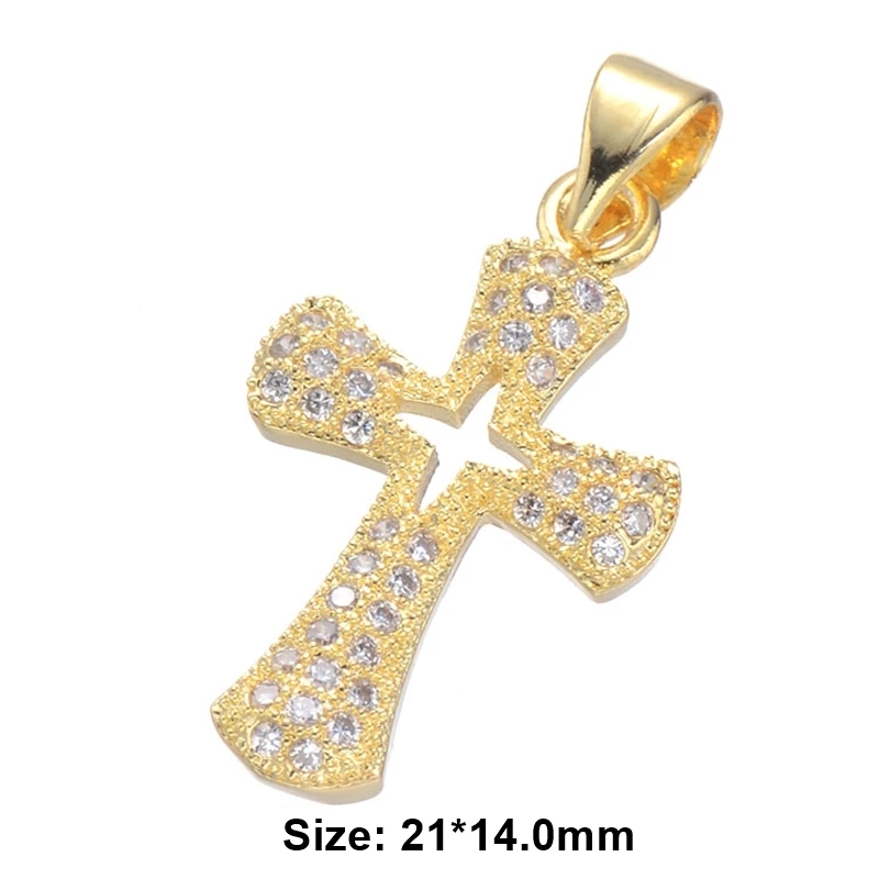 Gold Pendant Juya DIY Религиозные поставки ювелирных изделий микро проложить Циркон Подвески в форме Креста для ручной работы Иисуса христианского изготовления ювелирных изделий - Окраска металла: Gold Pendant